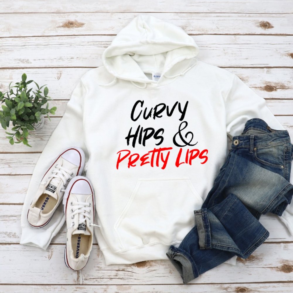 Pretty Lips White hoodie, Sweatshirt